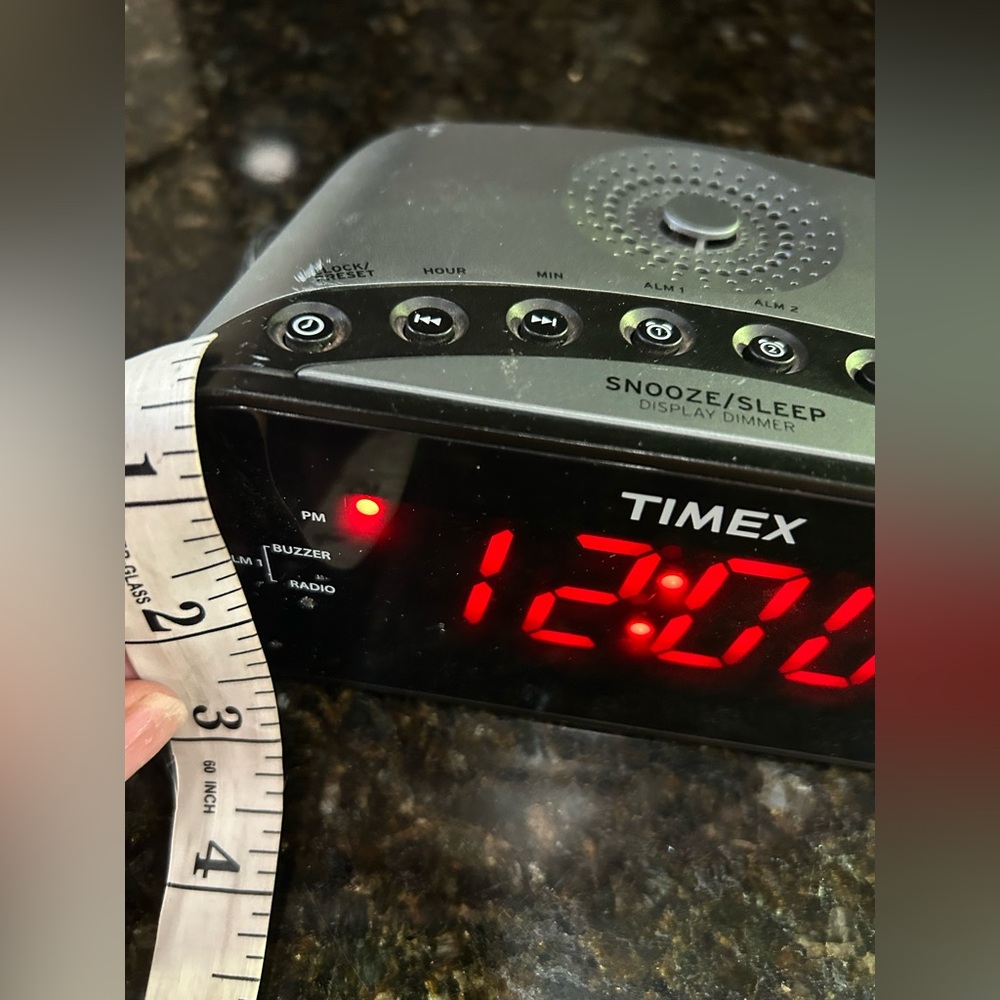 Timex Black Digital Clock with Red LED Display - Picture 3 of 6